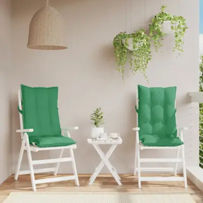 The Living Store Blazine za stole 2 kosa zelena oxford tkanina - Blazina Za Stol Z Visokim Naslonjalom