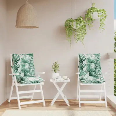 The Living Store Blazine za stole 2 kosa vzorec listja oxford blago - Blazina Za Stol Z Nizkim Naslonjalom