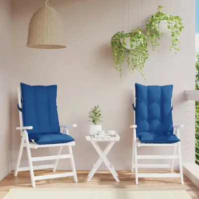 The Living Store Blazine za stole 2 kosa kraljevsko modra oxford tkanina - Blazina Za Stol Z Visokim Naslonjalom