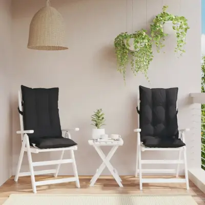 The Living Store Blazine za stole 2 kosa črna oxford tkanina - Blazina Za Stol Z Visokim Naslonjalom