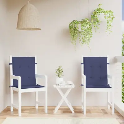 The Living Store Blazine za stole 2 kosa mornarsko modro blago - Blazina Za Stol Z Nizkim Naslonjalom