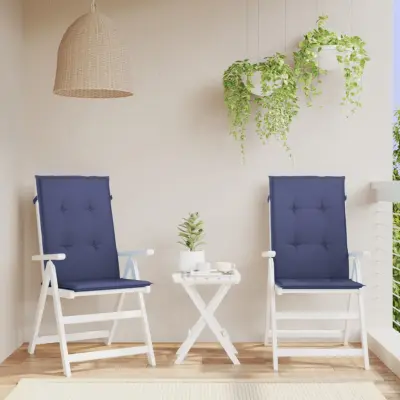 The Living Store Blazine za stole 2 kosa mornarsko modro blago - Blazina Za Stol Z Visokim Naslonjalom