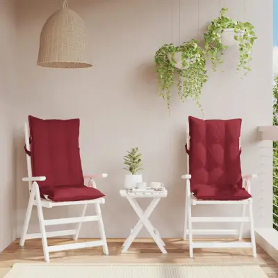 The Living Store Blazine za stole 2 kosa vinsko rdeča oxford tkanina - Blazina Za Stol Z Visokim Naslonjalom