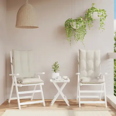 The Living Store Blazine za stole 2 kosa krem oxford tkanina - Blazina Za Stol Z Visokim Naslonjalom