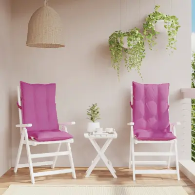 The Living Store Blazine za stole 2 kosa roza oxford tkanina - Blazina Za Stol Z Visokim Naslonjalom
