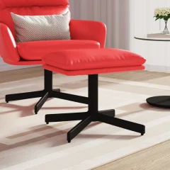 The Living Store Stolček za noge rdeč 60x60x36 cm umetno usnje - Stolček Za Noge