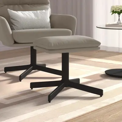 The Living Store Stol?ek za noge svetlo siv 60x60x36 cm žamet - Stol?ek Za Noge