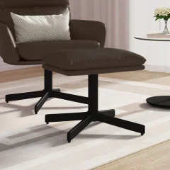 The Living Store Stolček za noge rjav 60x60x36 cm umetno usnje - Stolček Za Noge