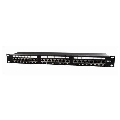 Patch panel CAT6 24-portov, zaščiten, 1U