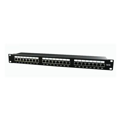 Patch panel CAT5E 24-portov, zaščiten, 1U