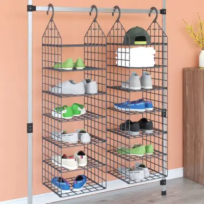 The Living Store Viseči organizator za omaro s 7 policami 2 kosa - Viseči Organizator Za Omaro