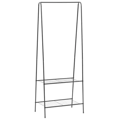The Living Store Stojalo za oblačila 59x35x150 cm črne barve - Stojalo Za Oblačila