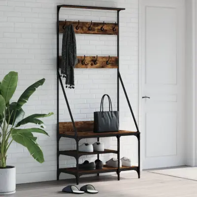 The Living Store Regal za oblačila s prostorom za čevlje dim. hrast 80x40x184 cm - Regal Za Oblačila