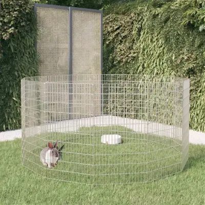 The Living Store Ograda za živali na prostem z 12 paneli 54x100 cm železo - Ograda Za Živali