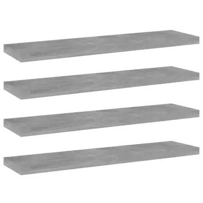 The Living Store Dodatne police za omaro 4 kosi betonsko sive 40x10x1,5 cm - Polica Za Knjižno Omaro