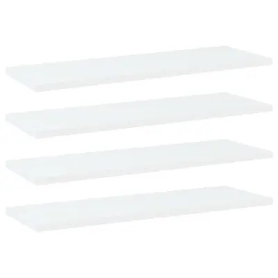 The Living Store Dodatne police za omaro 4 kosi bele 60x20x1,5 cm iverna plošča - Polica Za Knjižno Omaro
