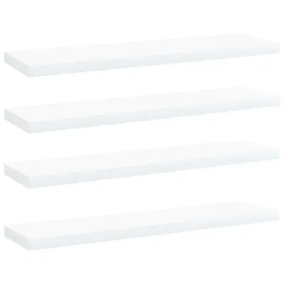 The Living Store Dodatne police za omaro 4 kosi bele 40x10x1,5 cm iverna plošča - Polica Za Knjižno Omaro