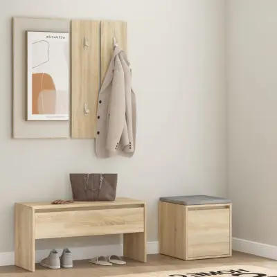 The Living Store Komplet pohištva za predsobo sonoma hrast inženirski les - Komplet Pohištva Za Predsobo