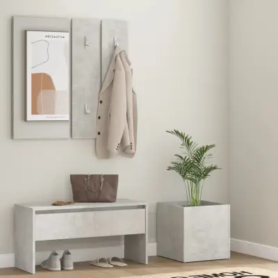 The Living Store Komplet pohištva za predsobo betonsko siv inženirski les - Komplet Pohištva Za Hodnik