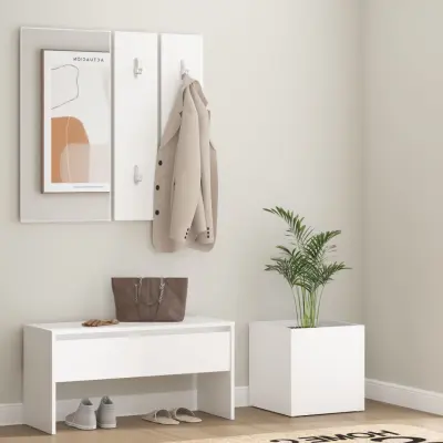 The Living Store Komplet pohištva za predsobo bel inženirski les - Komplet Pohištva Za Hodnik