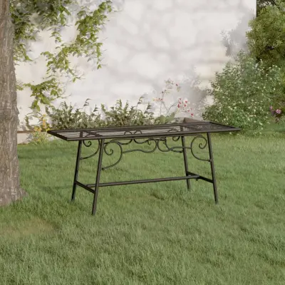 The Living Store Klop za ob drevo 110 cm črno jeklo - Klop Za Okrog Drevesa