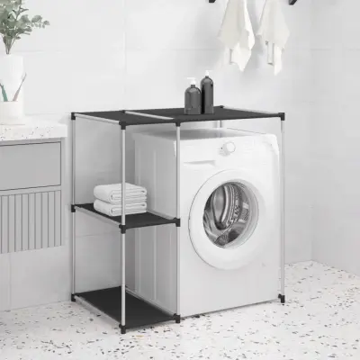 The Living Store Regal za nad pralni stroj črn 87x55x90,5 cm železo - Regal Za Shranjevanje
