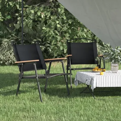 The Living Store Stoli za kampiranje 2 kosa črni 54x55x78 cm oxford blago - Stol Za Kampiranje