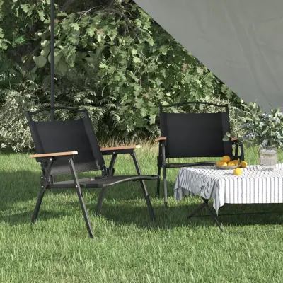 The Living Store Stoli za kampiranje 2 kosa črni 54x43x59 cm oxford blago - Stol Za Kampiranje