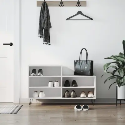 The Living Store Omarica za čevlje bela 102x36x60 cm inženirski les - Omarica Za Čevlje