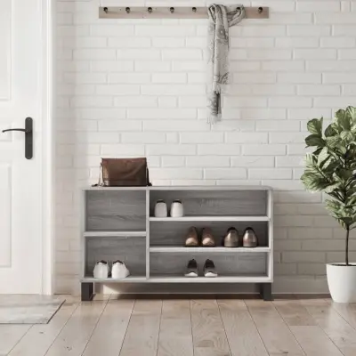 The Living Store Omarica za čevlje siva sonoma 102x36x60 cm inženirski les - Omarica Za Čevlje