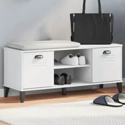 The Living Store Klop za čevlje VIKEN bela 106x35x45 cm inženirski les - Klop Za Čevlje