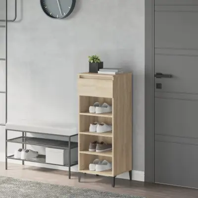 The Living Store Regal za čevlje sonoma hrast 40x36x105 cm inženirski les - Regal Za Čevlje
