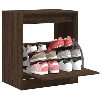 The Living Store Omarica za čevlje rjav hrast 60x42x69 cm inženirski les - Omarica Za Čevlje