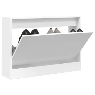 The Living Store Omarica za čevlje bela 80x21x57 cm inženirski les - Omarica Za Čevlje