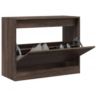 The Living Store Omarica za čevlje rjav hrast 80x34x63 cm inženirski les - Omarica Za Čevlje