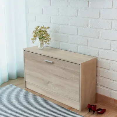 The Living Store Klop za shranjevanje čevljev hrast 80x24x45 cm - Klop Za Shranjevanje Čevljev