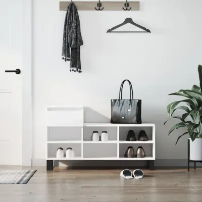 The Living Store Omarica za čevlje bela 102x36x60 cm inženirski les - Omarica Za Čevlje