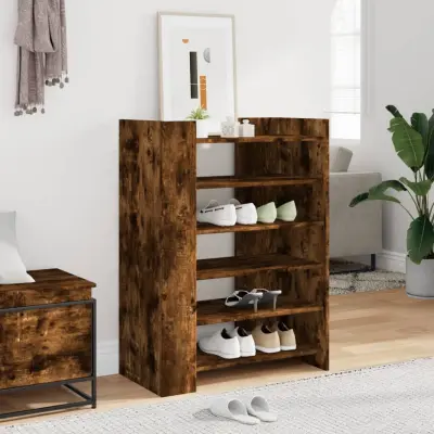 The Living Store Omarica za čevlje dimljeni hrast 74,5x37,5x100 cm inžen. les - Omara Za Čevlje