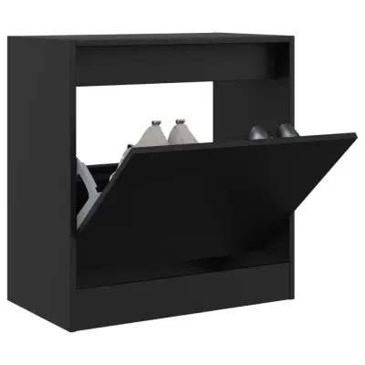 The Living Store Omarica za čevlje črna 60x34x63,5 cm inženirski les - Omarica Za Čevlje