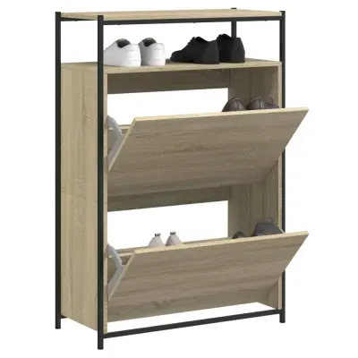The Living Store Omarica za čevlje sonoma hrast 75x34x112 cm inženirski les - Omarica Za Čevlje