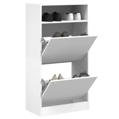 The Living Store Omarica za čevlje bela 60x34x116 cm inženirski les - Omarica Za Čevlje