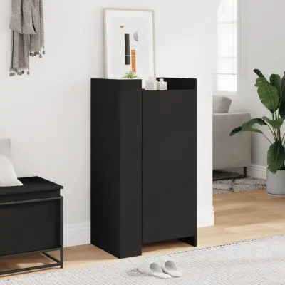 The Living Store Omarica za čevlje črna 52x37,5x100 cm inženirski les - Omara Za Čevlje