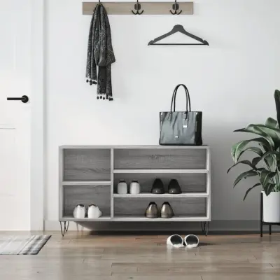 The Living Store Omarica za čevlje siva sonoma 102x36x60 cm inženirski les - Omarica Za Čevlje