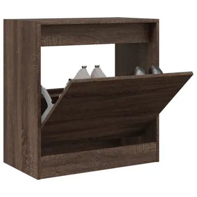 The Living Store Omarica za čevlje rjavi hrast 60x34x63,5 cm inženirski les - Omarica Za Čevlje