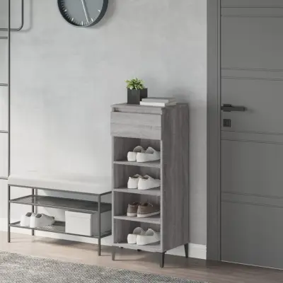 The Living Store Regal za čevlje siva sonoma 40x36x105 cm inženirski les - Regal Za Čevlje