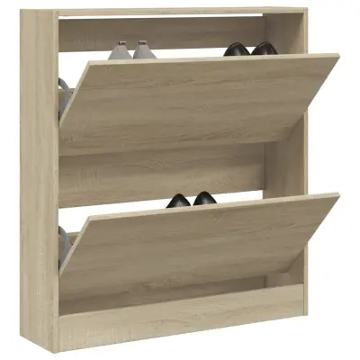 The Living Store Omarica za čevlje sonoma hrast 80x21x87,5 cm inženirski les - Omarica Za Čevlje