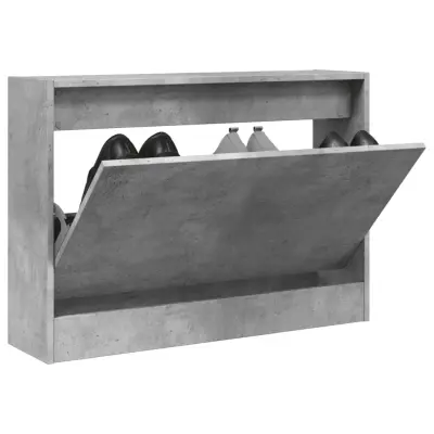 The Living Store Omarica za čevlje betonsko siva 80x21x57 cm inženirski les - Omarica Za Čevlje