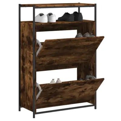 The Living Store Omarica za čevlje dimljeni hrast 75x34x112 cm inženirski les - Omarica Za Čevlje