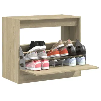 The Living Store Omarica za čevlje sonoma hrast 80x42x69 cm inženirski les - Omarica Za Čevlje