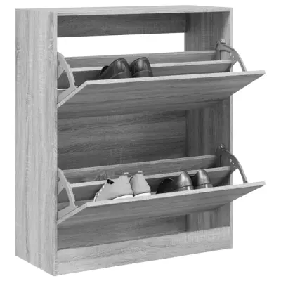 The Living Store Omarica za čevlje siva sonoma 80x34x96,5 cm inženirski les - Omarica Za Čevlje